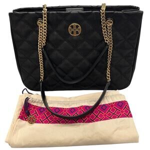 Timeless, Sophisticated, Classic, Professional Black Tory Burch Quilted Leather